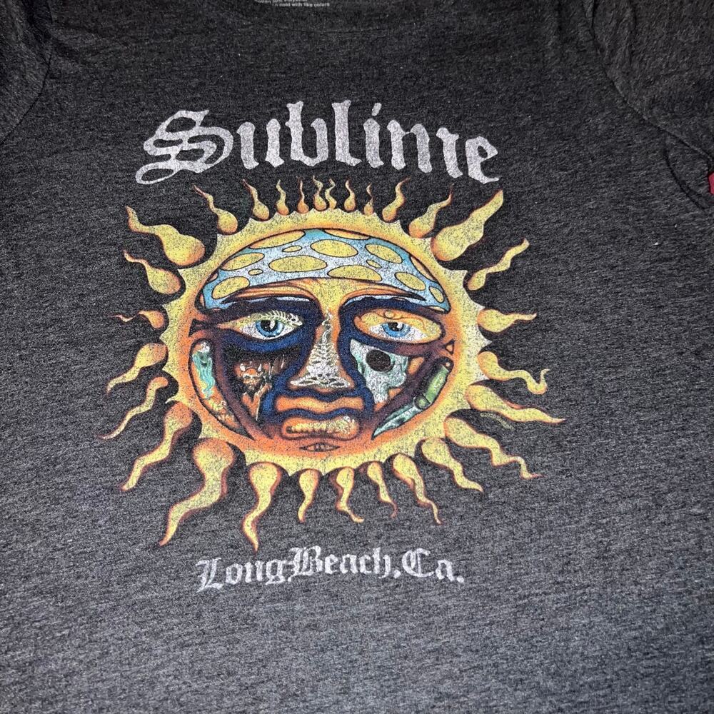 Sublime Long Beach CA Women’s Gray Short Sleeve Graphic T-Shirt LG - Picture 3 of 7